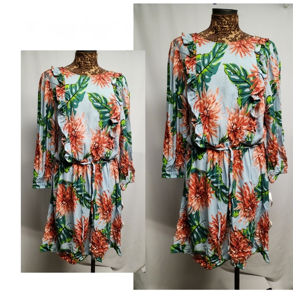 Dizzy Lizzy Floral Ruffle Dress.  Sz Med.  Nwts - Picture 1 of 5